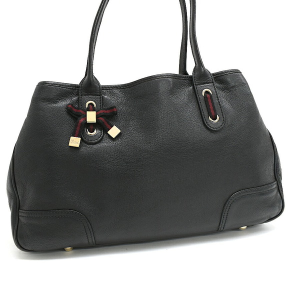 Gucci Stripe Tote Bag Leather Ribbon Princess Web Sherry - Picture 1 of 8